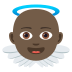 👼🏿 baby angel: dark skin tone display on JoyPixels